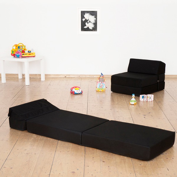 Vico Kid s Foam Chair Bed - Plain Colours Black Thumbnail0 Vico Kid s Foam Chair Bed - Plain Colours Black Thumbnail0